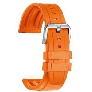 20mm 22mm for IWC for Portugal for Pilot for Spitfire Mark 18 for IW328201 for IW377709 Siliconen horlogeband Quick Release Mannen Rubber Horlogeband (Color : Orange-steel pin, Size : 22mm)