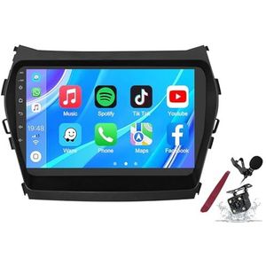 Android 14 Autoradio Stereo voor H-yundai IX45 Santa Fe (2013-2017) 9-inch Touchscreen Multimedia Speler met Draadloze Carplay GPS Navigatie FM RDS Bluetooth 5G-WiFi SWC DSP,M100s