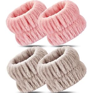 Darfukei Spa-polsbandjes - 4 stuks absorberende armdoeken voor gezichtswassen, geschikt voor vrouwen en mannen