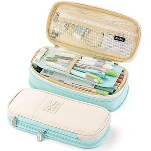 LWODANU Pennendoos met grote capaciteit Kawaii etui organizer Koreaanse etui kantooraccessoires briefpapier tas (groen)