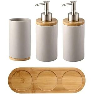 Badkamer accessoires set 3 stuks badkamer accessoires set mode zeepdispenser tandenborstel houder beker huishoudelijke badkamer product (kleur: 1Cup-2Bottle-01)