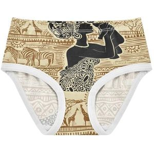 Anantty Meisjes Knickers Etnische Afrikaanse Vrouw Slips Ondergoed Katoen Onderbroek Voor Leeftijd 2-8 Meisjes Peuter Kids, Meerkleurig, 2 jaar