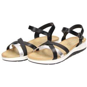 Fitters Tanja Damessandalen, modieuze schoenen, oversized, comfortabele sandalen, grote damesschoenen/damesschoenen in grote maten, tanja 42, 43, 44, 45, 46, zwart, 42 EU