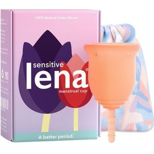 Lena Gevoelige Menstruatiecup - herbruikbare, zachte siliconen, lichte en zware stroming, beginnersgebruik, ideale alternatief voor tampons, pads, menstruatieondergoed