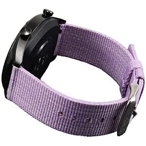 Horlogebandjes voor mannen en vrouwen, horlogeband 18-24 mm verdikte zachte canvas nylon stof zweetabsort horlogeband for vervangende wijzerplaat quartz horloge polsband (Color : Purple, Size : 22mm