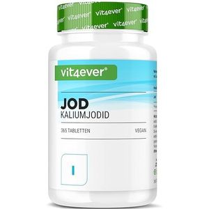 Jodium 200µg - 365 Kaliumjodide tabletten - Kaliumjodide voor 1 jaar voorraad - Geen ongewenste toevoegingen - Hoog gedoseerd - Veganistisch