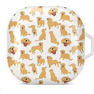 Golden Retriever Earbuds Case Compatibel met Samsung Hard Shell Beschermhoes Wit-Stijl