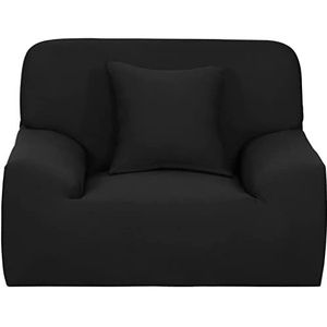 XYWHPGV Stretch Sofa Cover Stoel Loveseat Bank Hoes, Wasbaar in de Machine, Stijlvolle Meubelbeschermer Met Een Kussenhoes Zwarte Stoel-1seater(20d37 cd941 d716e 33c73 1f4a7 931ed