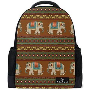 Mijn dagelijkse etnische olifant tribal streep rugzak 14 inch Laptop Daypack Bookbag voor Travel College School