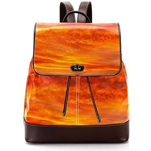 Gepersonaliseerde casual dagrugzak tas voor tiener oranje hemel schooltassen boekentassen, Meerkleurig, 27x12.3x32cm, Rugzak Rugzakken