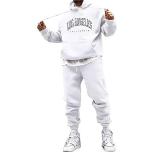 DIALFA Joggingpak voor heren, Los Angeles Print Hoodie met capuchon, trap star joggingpak, trapstar hoodie, trapstar trainingspak, twee-delige sportkleding, hoodie, uniseks, trainingspak, joggingpak,