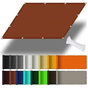 waterdicht schaduwzeil 4 x 6 m rechthoekig zonnedoek UV-bestendige zonneschermen 98% UV-bescherming voor tuin, balkon, terras,zwembad, Roest Rood