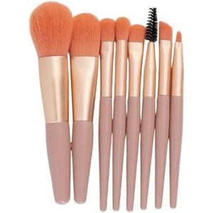 Make-up Kwasten Make-up Kwastenset 8 Stuks For Oogschaduw Foundation Blush Geschikt For Op Reis Make-up Kwasten Draagbare(Pink)
