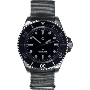 MWC 1982 automatisch patroon staal zwart grijs ST datumweergave NATO-stof militaire duikers horloge heren, Armband