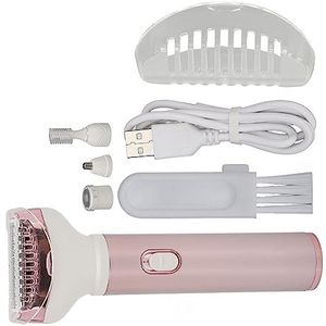 Elektrische Damestrimmer, Zachte ABS Oplaadbare Damesepilator 4 in 1 Multifunctioneel voor Wenkbrauwen