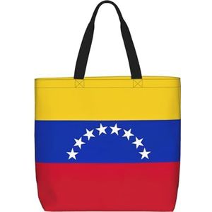 OdDdot Engeland Symbolen Print Tote Bag Voor Vrouwen Opvouwbare Gym Tote Bag Grote Tote Tassen Vrouwen Handtas Voor Reizen Sport, Vlag van Venezuela, Eén maat