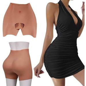 CRODRES Silicone Butt Enhance Panties Billen Heupen Lichaam Shaper Enhancer gewatteerde Push Up Panty voor Crossdresser Cosplay,Nude,One Size