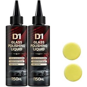 Glass Polishing Liquid D1, 2025 New Car Windshield Oil Film Remover, Auto Glass Scratch & Swirl Cleaner (2 set)
