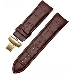 INEOUT 22 Mm 23 Mm 24 Mm Lederen Horlogeband Met Gebogen Uiteinde Compatibel Met Tissot Horlogeband 1853 COUTURIER T035627A T035407A T035439 Herenriem (Color : Brown-gold, Size : 24mm)