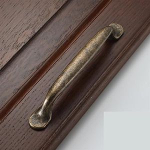 PONNYC Metalen antieke kledingkast kast trekgrepen retro messing 128 mm keukenlade kast deurgreep meubelknoppen 1 stuk (kleur: 669-128 mm)