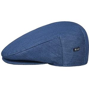 Lipodo Inglese Jeans Flat Cap Dames/Heren - Made in Italy pet met klep hat voering voor Lente/Zomer - 56 cm denim
