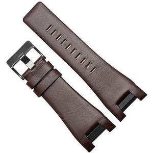 dayeer Lederen horlogeband voor Diesel DZ1216 DZ1273 DZ4246 DZ4247 DZ287 Horlogeband Polsband Armband (Color : B-brown-blackbuckle, Size : 32mm)
