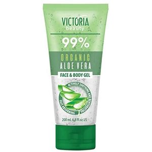 Victoria Beauty - Aloë vera-gel, 99% organisch, vochtinbrengende crème voor gezicht en lichaam, natuurlijke aftersun-verzorging (1 x 200 ml)