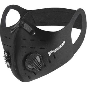 Powzdi Gezichtsbedekkingen, sportmasker, gezichtsmasker, stofschild, sjaal, bedekking met actieve koolfilter, 2 kleppen, stofdicht schild voor motorrijden, houtbewerking, fietsen, hardlopen,