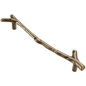 SHUIXIAYUE Gouden boomtak keukenkast opberghandvat antieke deur kast dressoirs kledingkast meubels handgrepen lade knoppen trekt (bruin-128 mm)