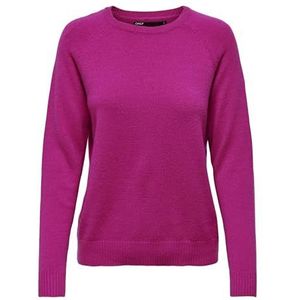 ONLY Trui voor dames, gebreid, effen, festival fuchsia, XS