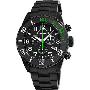 Zeno-Watch herenhorloge - Diver Ceramic Chrono Black&Green - 6492-5030Q-bk-a1-8M