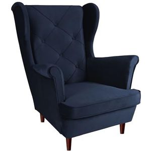 SEELLOO Comfortabele gestoffeerde fauteuil relaxstoel woonkamer oorfauteuil modern slaapkamer marine, 95 x 81 x 102 cm