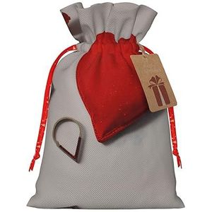 Romantische Rode Hart Jute Trekkoord Gift Bags-Voor Kerstmis, Verjaardag En Verjaardag Vieringen