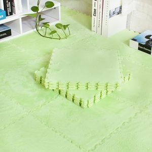 Zeyeo 36 Stuks 0,4 Inch Dikke Pluche Schuim In Elkaar Grijpende Vierkante Puzzeltapijt - Snijdbare, Antislipmatten Voor Thuis- En Commercieel Gebruik(Green)