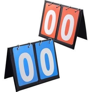 2 stuks scorebord, draagbaar flip sport scorebord 2 digit flip sport scorebord 0-99 multifunctionele indicator voor basketbal, voetbal, badminton, baseball voor wedstrijden binnen en buiten