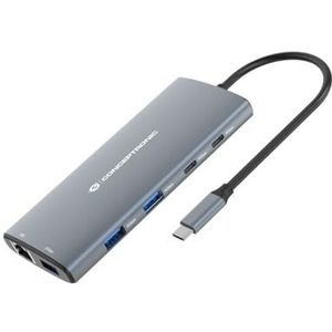 Conceptronic DONN06G laptop dock & poortreplicator Bedraad USB 3.2 Gen 1 (3.1 Gen 1) Type-C Grijs