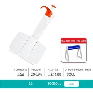 Pipet Verstelbare acht pipetten, twaalf pipetten, halve pipetten(12 30-300ul)