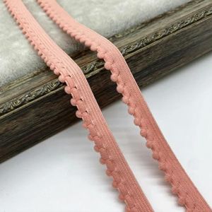 10 mm elastische band nylon elastisch lint ondergoedbandjes beha-band jurk naaien kanten rand kledingaccessoire haarbanden DIY-shell roze-5 yards