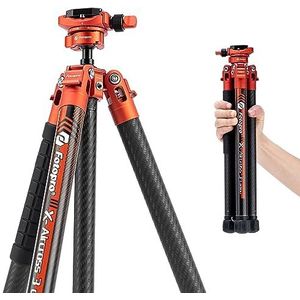 Fotopro X-Aircross 3 Lite 150 cm lichtgewicht reiscamerastatief met panoramische kogelkop 0,8 kg ultralicht draagbaar professioneel reisstatief van koolstofvezel voor camera DSLR belasting tot 22 lbs