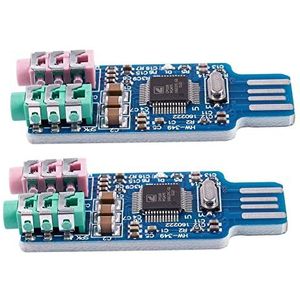 Reinscer CM108 USB-geluidskaarten, blauw, 2 stuks