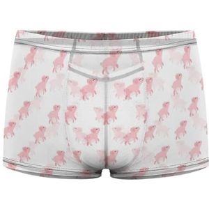 Grappige Roze Varkens Heren Boxer Slips Sexy Shorts Mesh Boxers Ondergoed Ademend Onderbroek Thong