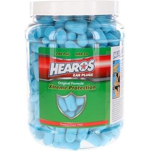 HEAROS Xtreme Beschermingsschuim oordopjes, 33dB NRR 33, 200 paar (blauw)