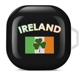 Ierland Ierse vlag groen St. Patrick's Day oortelefoon hoesje compatibel met Galaxy Buds/Buds Pro schokbestendig hoofdtelefoon hoesje wit stijl