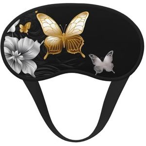 Slaapmasker voor zijslaper zijden slaapmaskers met elastische band, super zachte oogslaapschaduwhoes, goudwit, vlinders, zwart, verduisterend, nachtblinddoek voor dames en heren, reizen