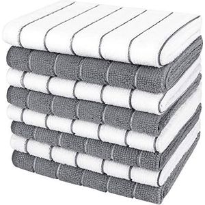 AIDEA Microvezel vaatdoeken, set van 8, theedoeken, superzacht, absorberend en pluisvrij, multifunctionele microvezel vaatdoeken voor keuken, 30 x 30 cm