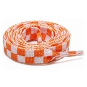 THEDAYBABY 5Pairs Platte Zwart-Wit Grid Schoen Lace Printing Geruite Linten Schoenveters Polyester Heavy Duty Sneaker Veters, Oranje, 140