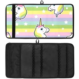 Potlood Wrap, Reizen Tekening Kleurpotlood Roll Organizer voor Artiest, Potloden Pouch Case Eenhoorn Regenboog