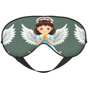 Schattige kleine engel unisex elastische verstelbare gesp ontwerp verduisterende slaap oogmasker voor thuis reizen yoga kantoor dutje