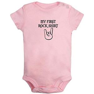 iDzn Babies My First Rock Shirt Grappige rompertjes, pasgeboren baby body's, 0-24 Maanden Baby jumpsuits, Nieuwigheid outfits uit één stuk voor kinderen Peuter