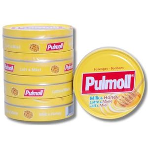 Pulmoll - Set van 5 Dozen - Keeltabletten - Honingmelk
